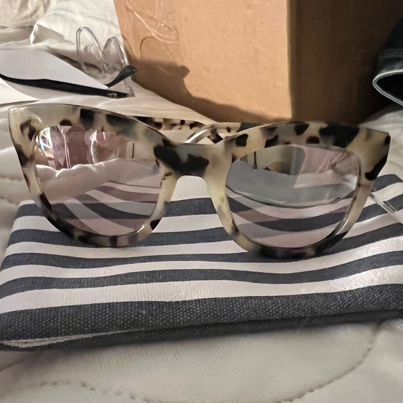 J. Crew Tortoiseshell Sunglasses with Striped Case - Picture 2 of 4